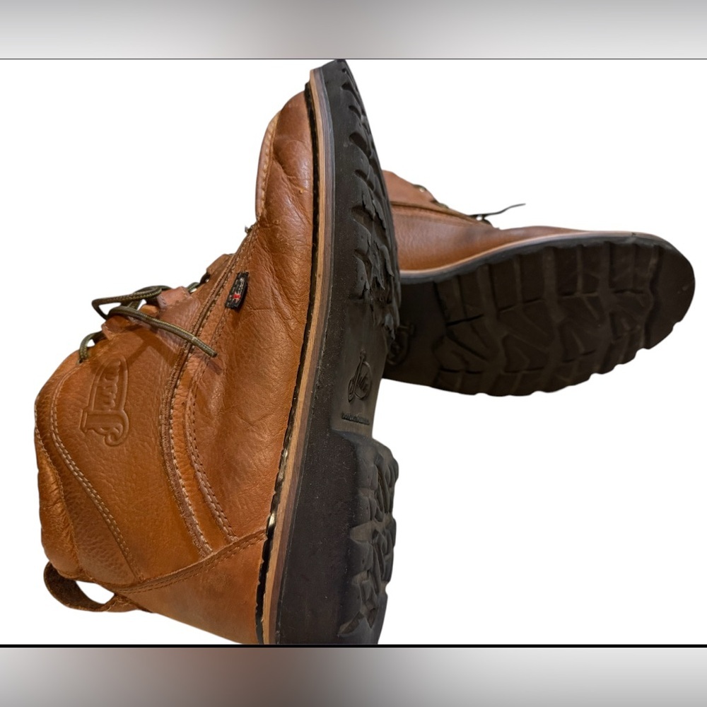 Justin Men’s Brown Pebble Grain Leather Moc Lace Up Ankle
style 988 size 12 M - Picture 14 of 16